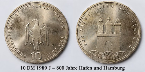 1989 silbermünze 800 - 10,